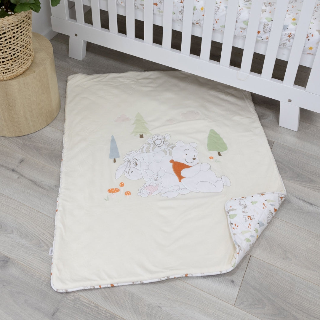Bubba Blue Winnie the Pooh Reversible Cot Quilt