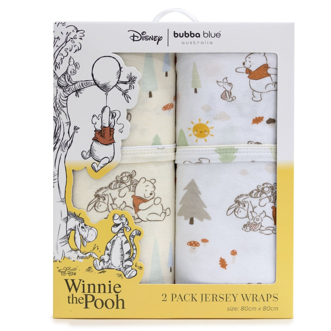 Bubba Blue Winnie The Pooh Jersey Swaddles 2 Pack