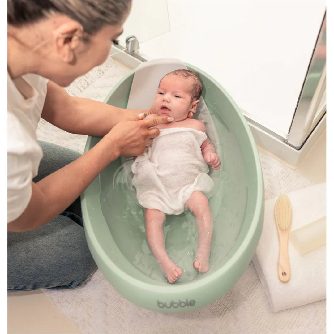 Bubble Cuddle Bath with Newborn Support Insert Sage