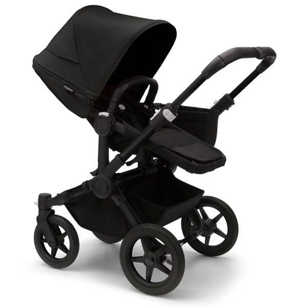 Bugaboo Donkey 5 Mono Stroller Complete Black/Midnight Black-Midnight Black TRAVEL SYSTEM (includes Bugaboo Turtle car seat with base & adaptors)