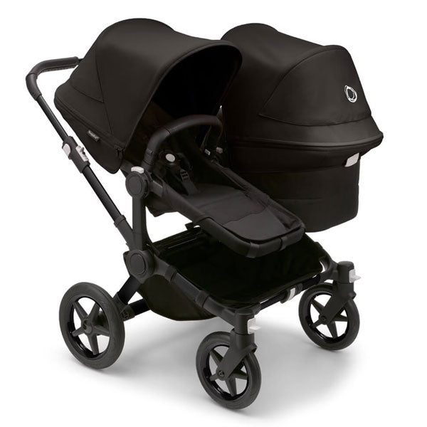 Bugaboo Donkey 5 Duo Stroller Midnight Black TRAVEL SYSTEM (includes Bugaboo Turtle car seat with base & adaptors)