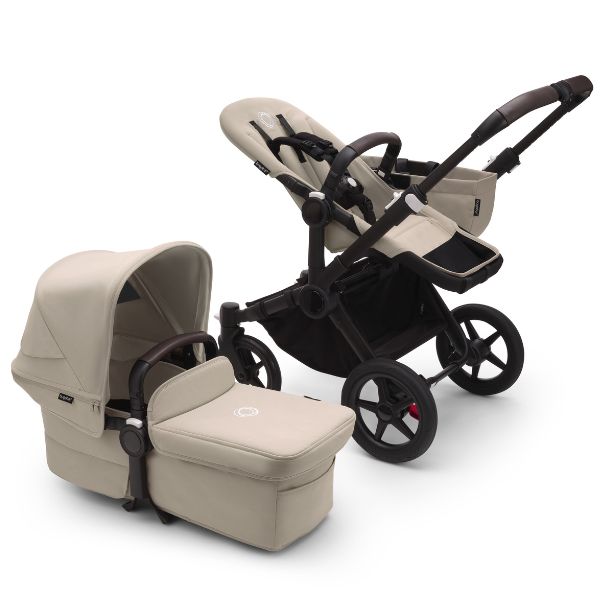 Bugaboo Donkey 5 Mono Complete Stroller Black/Desert Taupe-Desert Taupe TRAVEL SYSTEM (includes Bugaboo Turtle car seat with base & adaptors)
