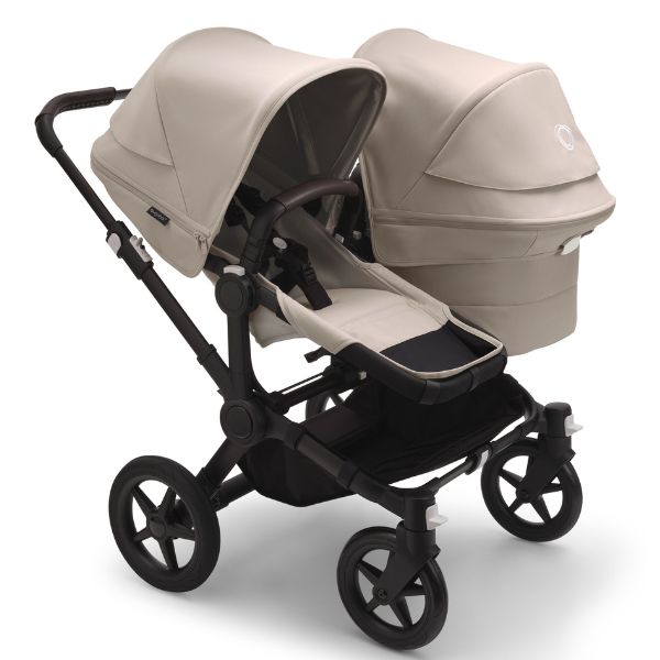 Bugaboo Donkey 5 Duo Stroller Black/Desert Taupe-Desert Taupe TRAVEL SYSTEM (includes Bugaboo Turtle car seat with base & adaptors)