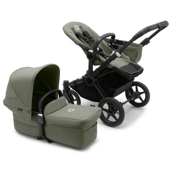 Bugaboo Donkey 5 Mono Stroller Complete Black/Forest Green-Forest Green TRAVEL SYSTEM (includes Bugaboo Turtle car seat with base & adaptors)