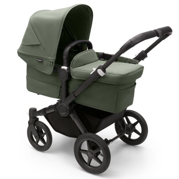 Bugaboo Donkey 5 Mono Stroller Complete Black/Forest Green-Forest Green TRAVEL SYSTEM (includes Bugaboo Turtle car seat with base & adaptors)