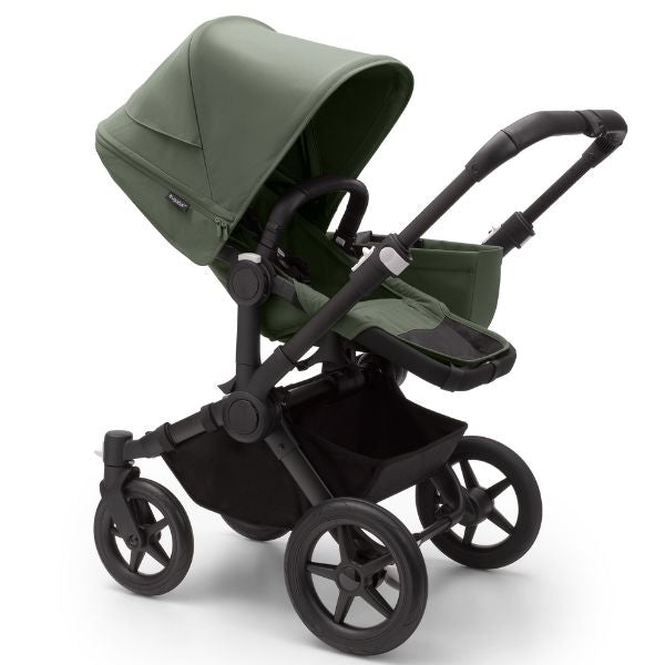 Bugaboo Donkey 5 Mono Stroller Complete Black/Forest Green-Forest Green TRAVEL SYSTEM (includes Bugaboo Turtle car seat with base & adaptors)