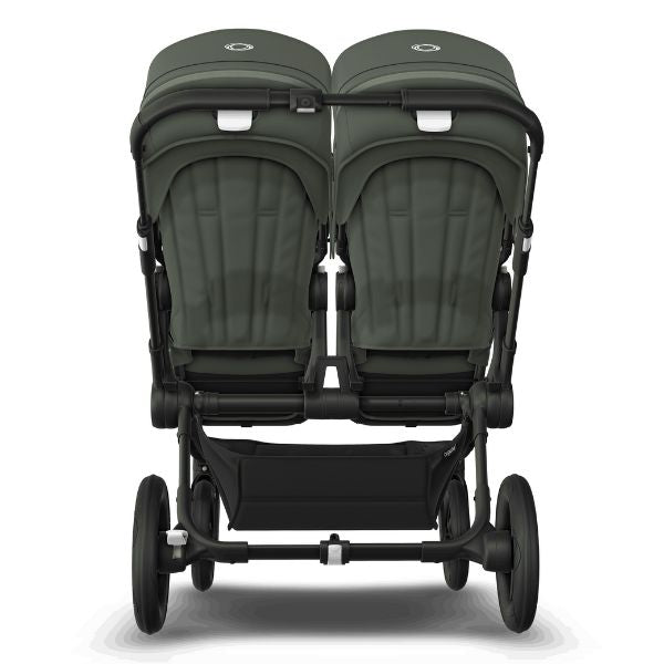 Bugaboo Donkey 5 Twin Stroller Black/Forest Green-Forest Green TRAVEL SYSTEM (includes 2 Bugaboo Turtle car seats with base & adaptors)