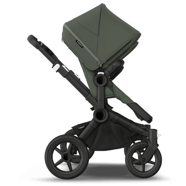 Bugaboo Donkey 5 Twin Stroller Black/Forest Green-Forest Green TRAVEL SYSTEM (includes 2 Bugaboo Turtle car seats with base & adaptors)