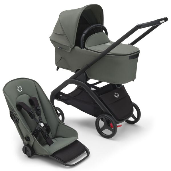 Bugaboo Dragonfly Complete Pram BLACK/FOREST GREEN-FOREST GREEN + Bassinet