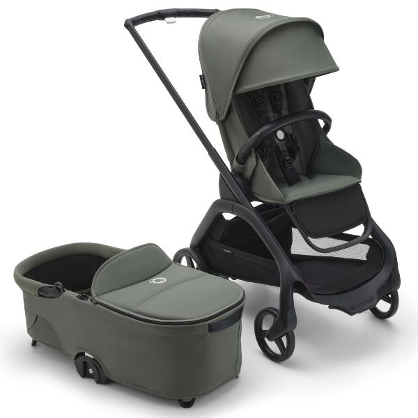 Bugaboo Dragonfly Complete Pram BLACK/FOREST GREEN-FOREST GREEN + Bassinet