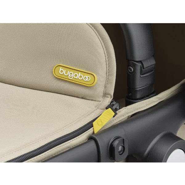 Bugaboo Fox Cub Complete Pram Black/Desert Beige-Desert Beige TRAVEL SYSTEM (includes Bugaboo Turtle car seat with base & adaptors)