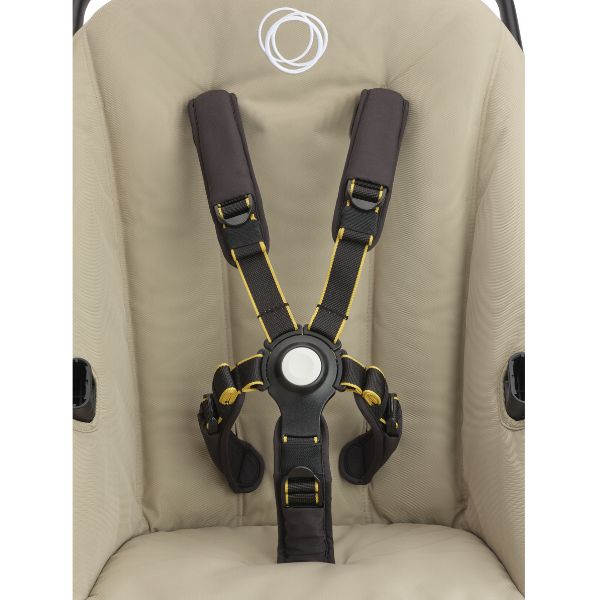 Bugaboo Fox Cub Complete Pram Black/Desert Beige-Desert Beige TRAVEL SYSTEM (includes Bugaboo Turtle car seat with base & adaptors)