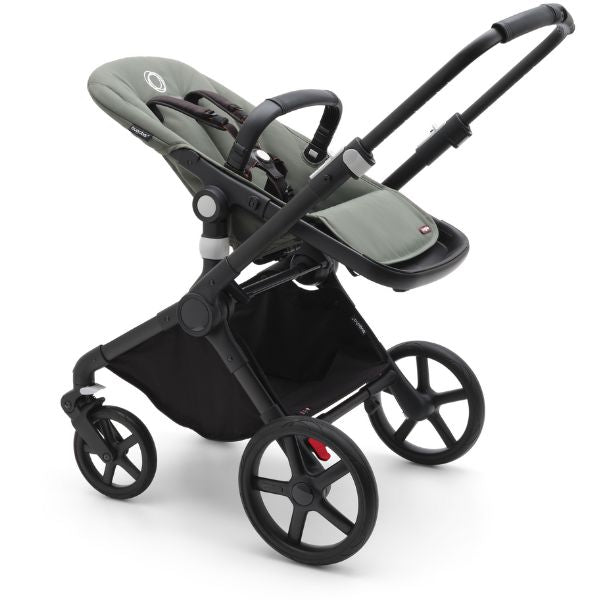 Bugaboo Fox Cub Complete Pram Black/Forest Green-Forest Green TRAVEL SYSTEM (includes Bugaboo Turtle car seat with base & adaptors)