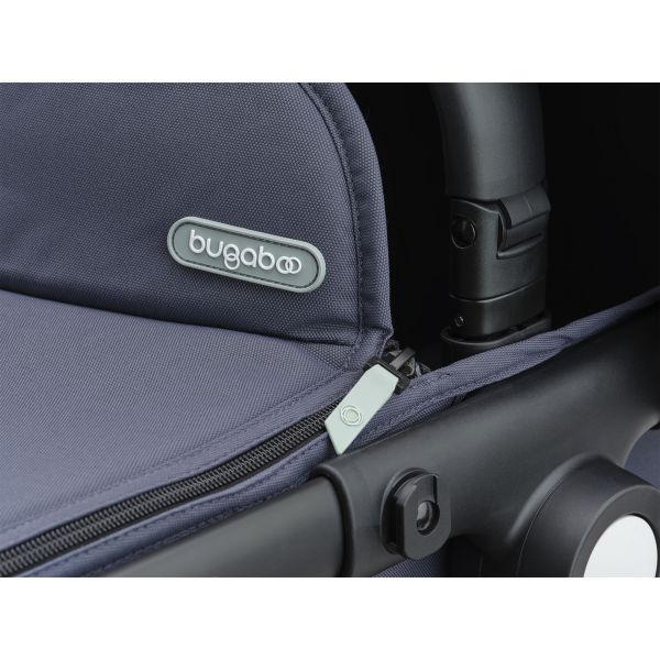 Bugaboo Fox Cub Complete Pram Black/Stormy Blue-Stormy Blue with Bugaboo Cup Holder and Dual Seat Liner