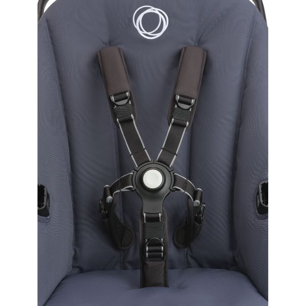 Bugaboo Fox Cub Complete Pram Black/Stormy Blue-Stormy Blue TRAVEL SYSTEM (includes Bugaboo Turtle car seat with base & adaptors)