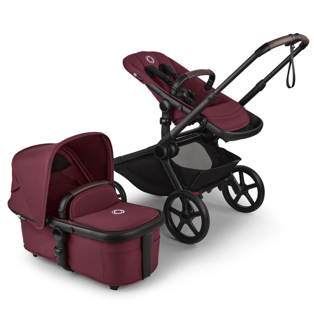 Bugaboo Kangaroo Complete Single Stroller BLACK/DARK CHERRY-DARK CHERRY