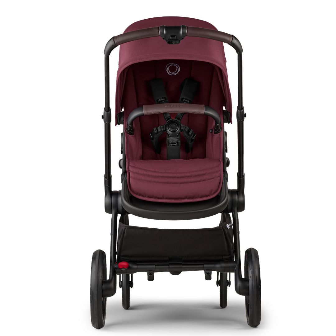 Bugaboo Kangaroo Double Stroller BLACK/DARK CHERRY-DARK CHERRY