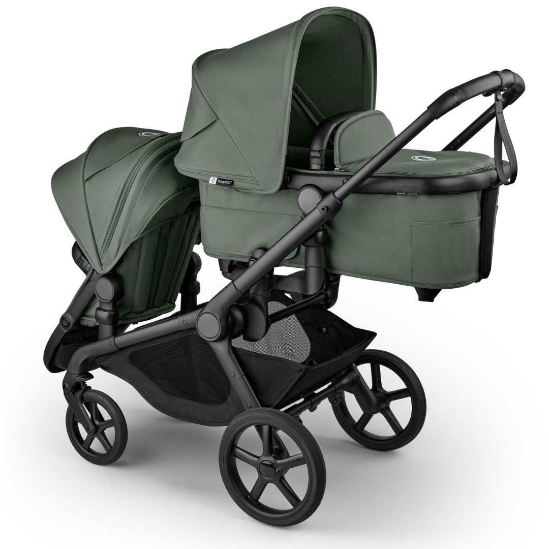 Bugaboo Kangaroo Double Stroller BLACK/FOREST GREEN-FOREST GREEN