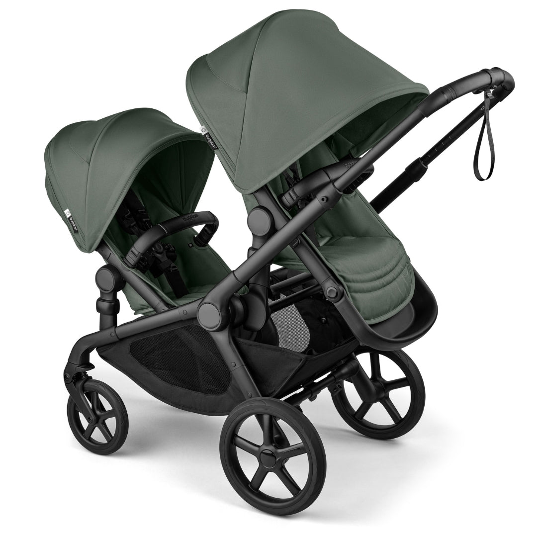 Bugaboo Kangaroo Double Stroller BLACK/FOREST GREEN-FOREST GREEN
