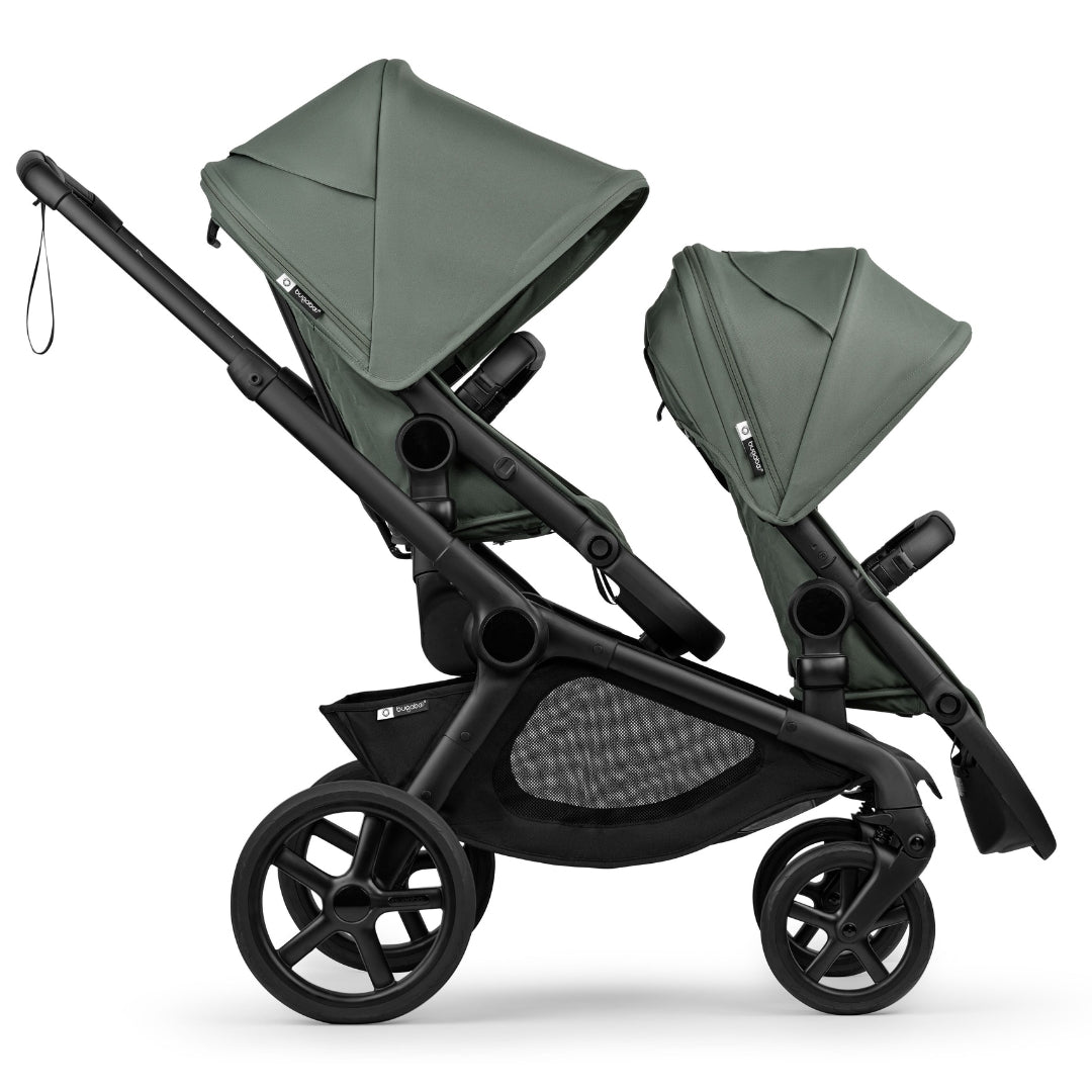 Bugaboo Kangaroo Double Stroller BLACK/FOREST GREEN-FOREST GREEN