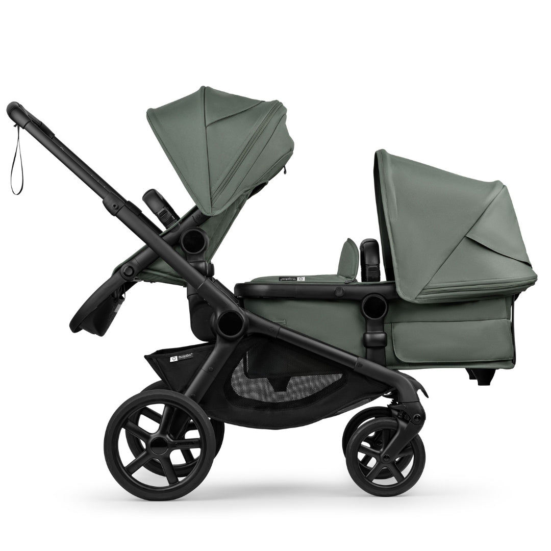 Bugaboo Kangaroo Double Stroller BLACK/FOREST GREEN-FOREST GREEN