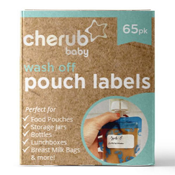Cherub Baby Dissolvable Food Pouch & Breast Milk Bag Labels 65pk