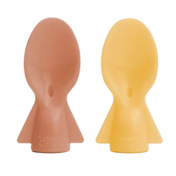 Cherub Baby Universal Food Pouch Spoons 2pk Mimosa/Caramel