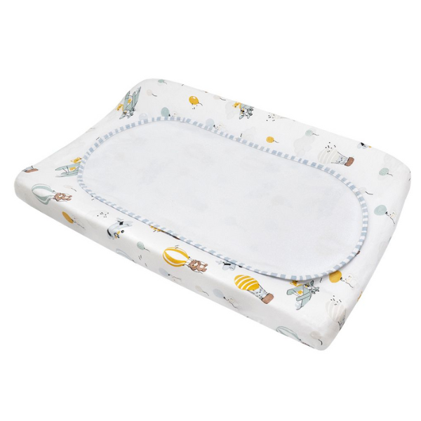 Living Textiles Watercolour Change Pad Cover & Liner Set Up Up & Away/Stripes