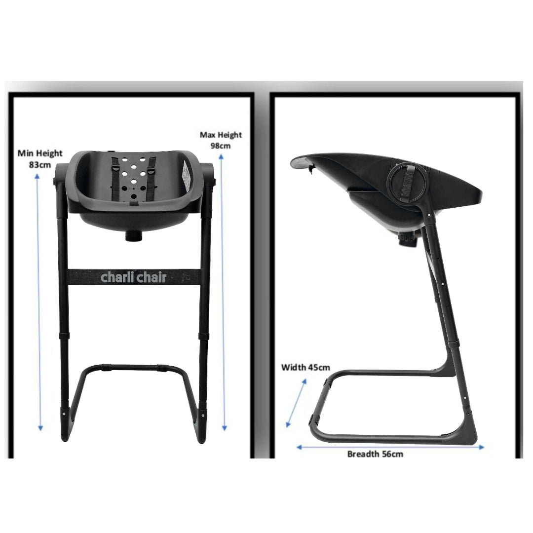 Charli Chair Baby Shower and Bath Chair 2 in 1 Black