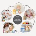 Cherub Baby Reusable Baby Food And Yoghurt Pouches Bundle Kit Cerulean & Sage