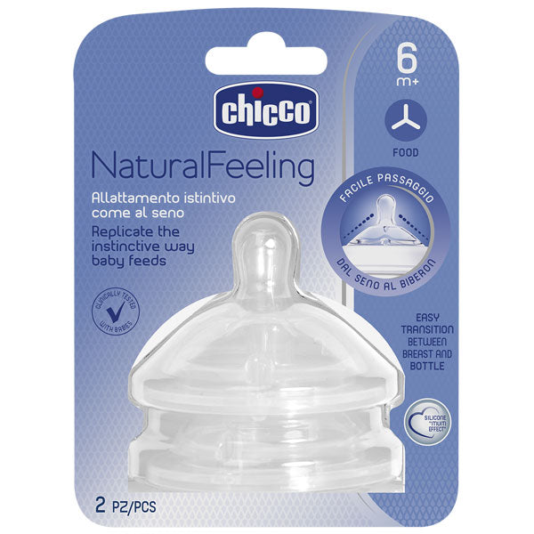 Chicco Natural Feeling 6m+ Teat Food Flow 2pc