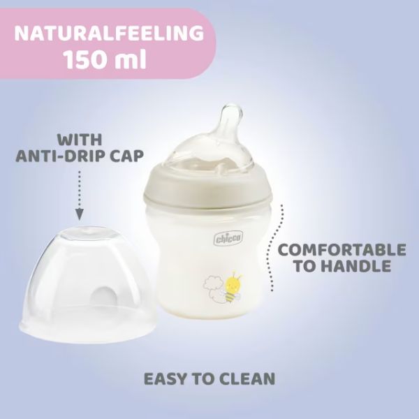 Chicco Natural Feeling 0m+ 150ml Slow Flow Bottle