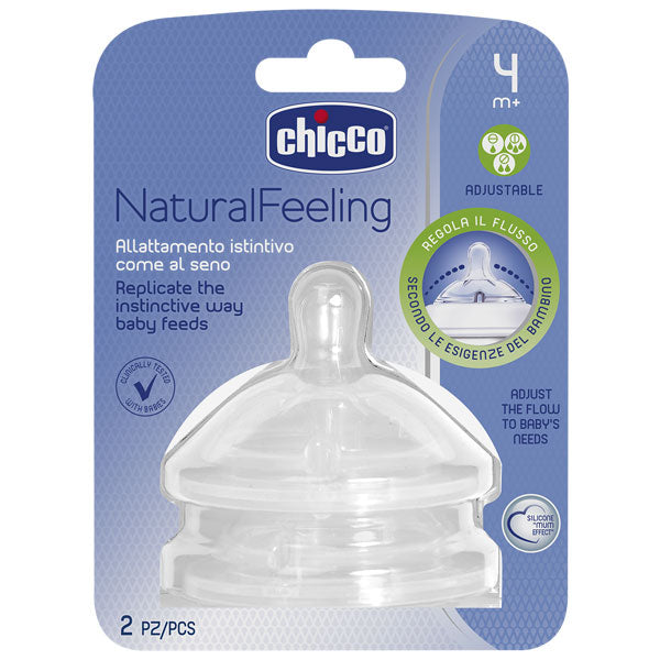Chicco Natural Feeling 4m+ Teat Adjustable Flow 2pc