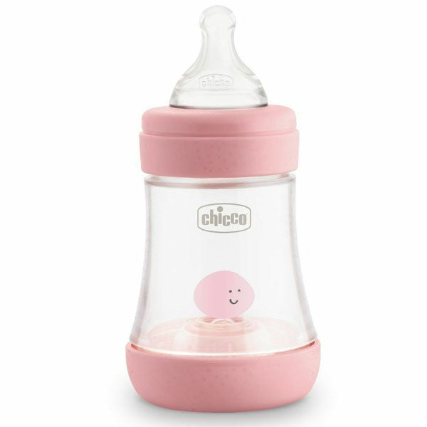 Chicco Perfect5 Silicone Bottle 150ml Slow Flow 0m+ Pink