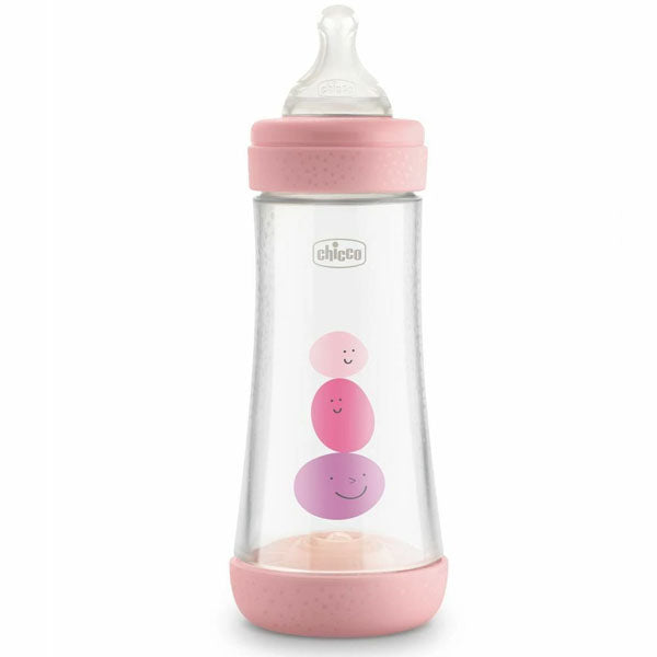Chicco Perfect5 Silicone Bottle 300ml Fast Flow 4m+ Pink