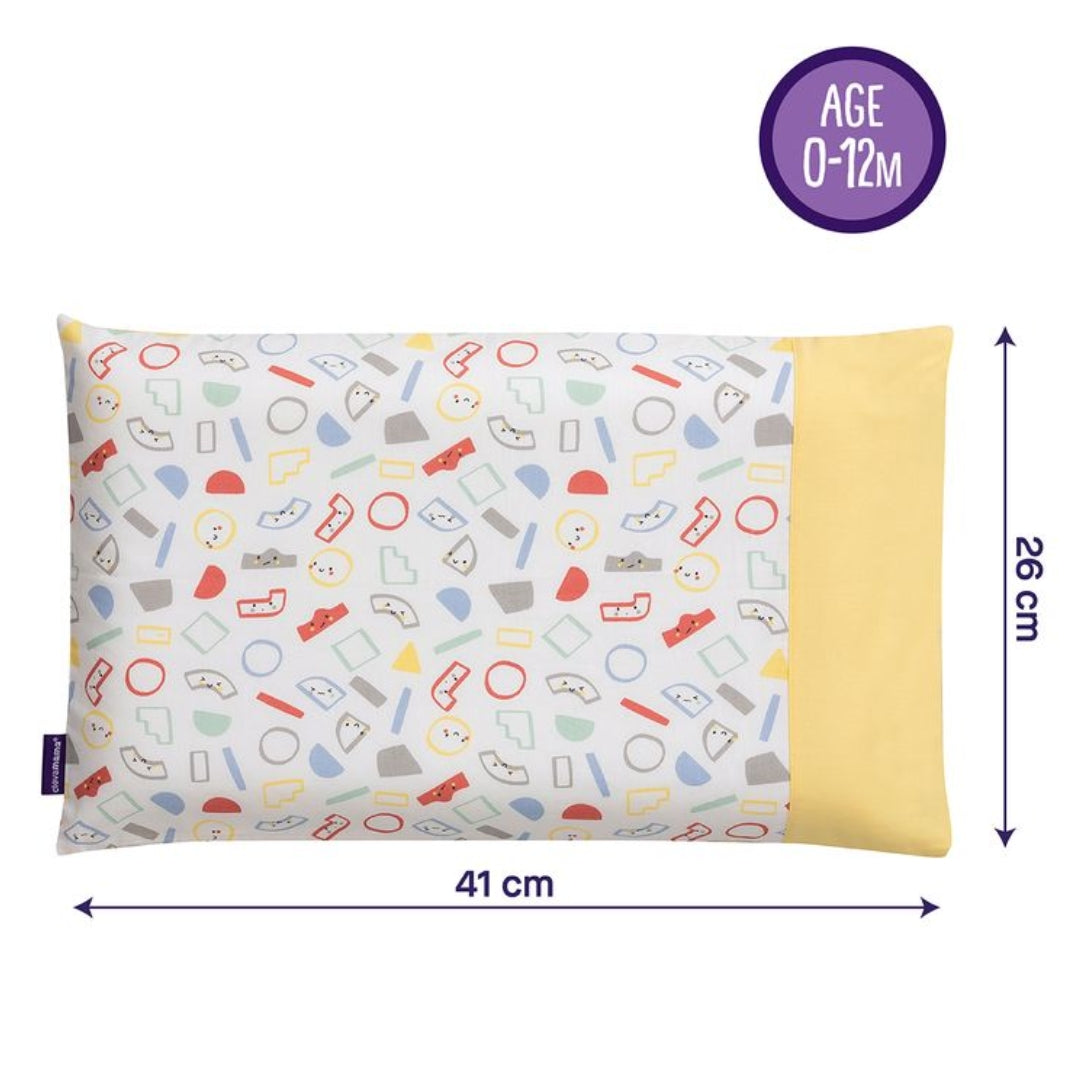 ClevaMama ClevaFoam Baby Pillow Case Grey/Yellow