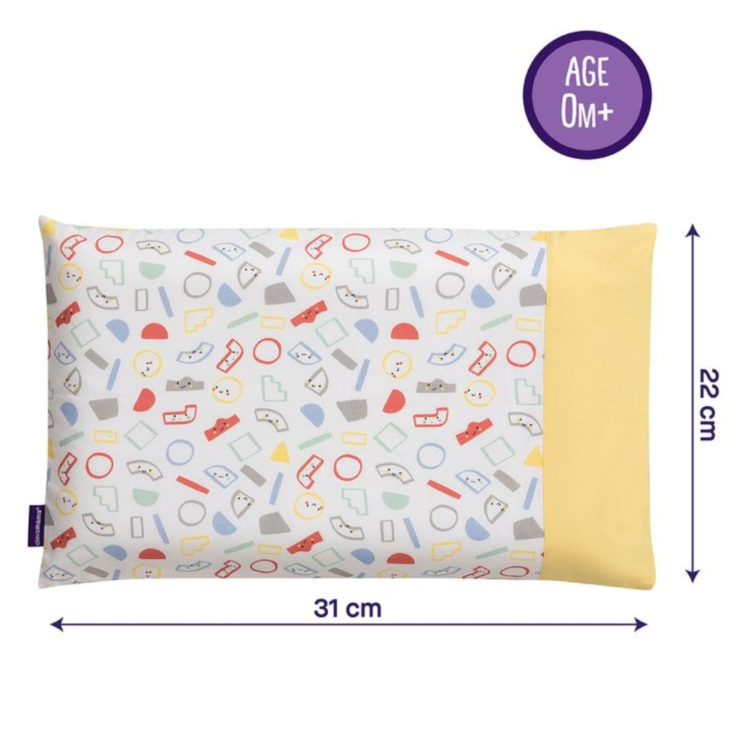 ClevaMama ClevaFoam Pram Pillow Case Grey/Yellow