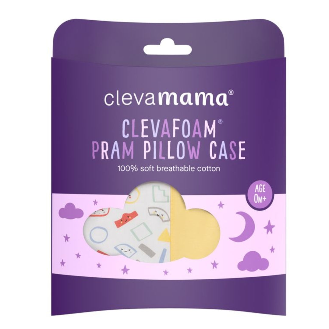 ClevaMama ClevaFoam Pram Pillow Case Grey/Yellow