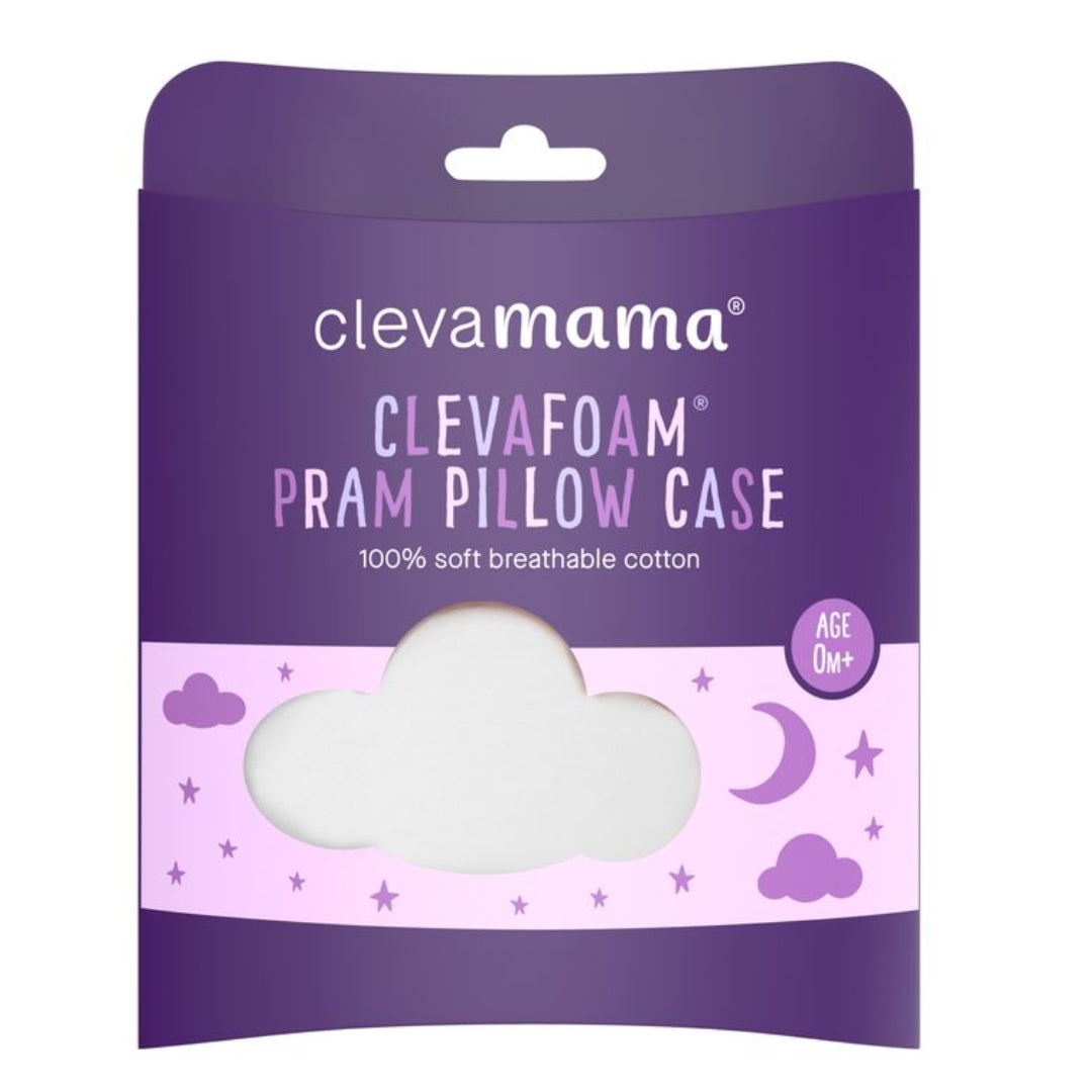 ClevaMama ClevaFoam Pram Pillow Case White