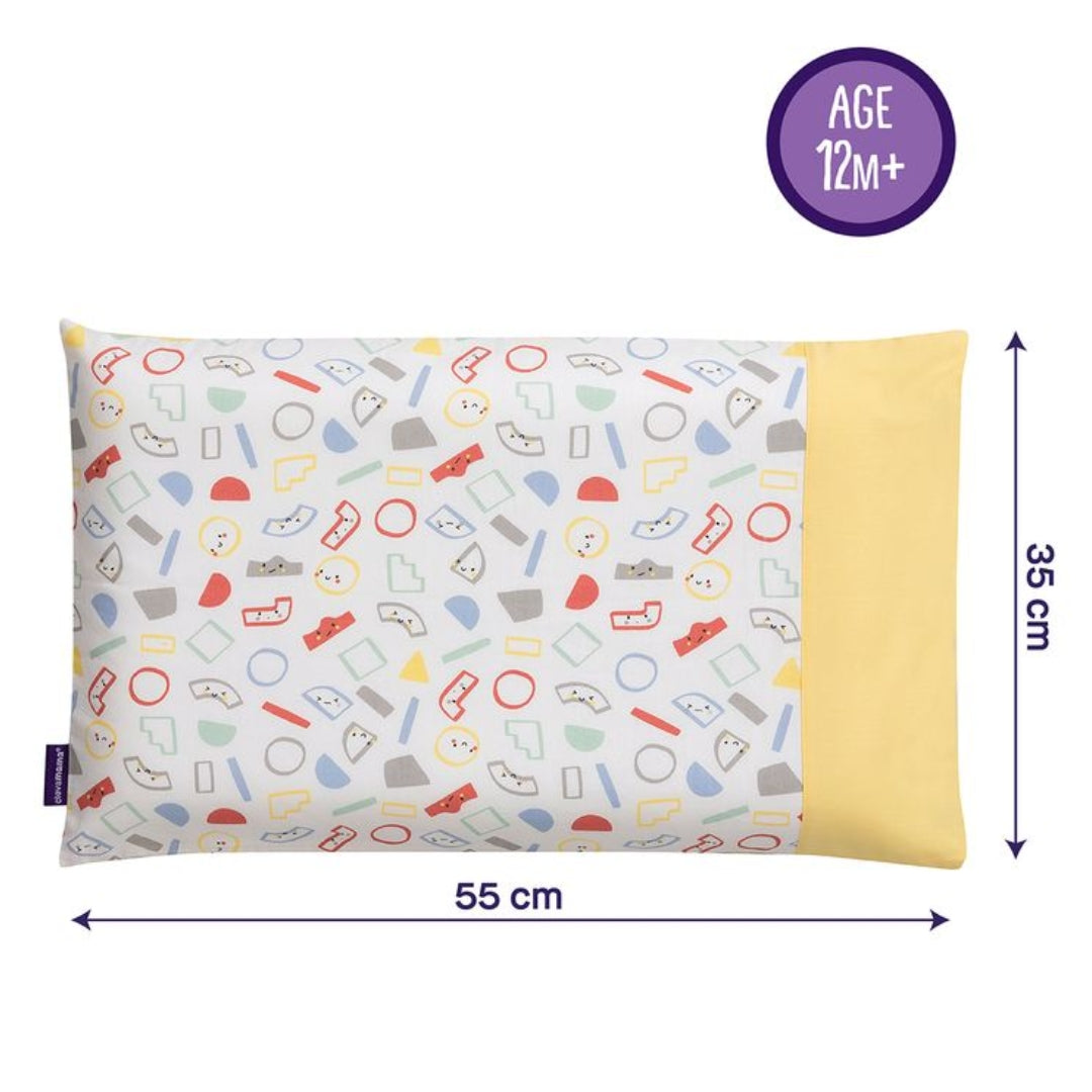 ClevaMama ClevaFoam Toddler Pillow Case Grey/Yellow