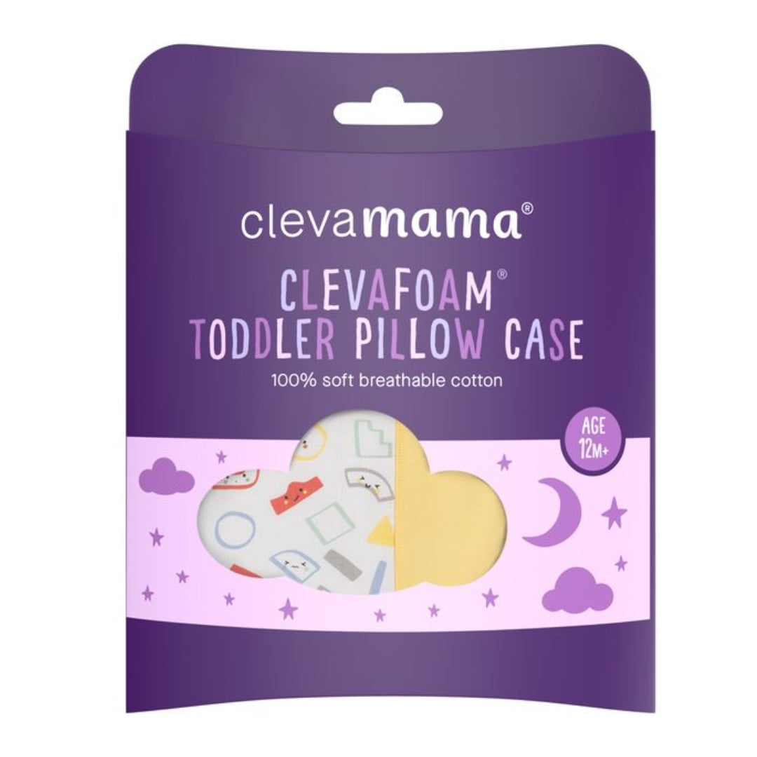ClevaMama ClevaFoam Toddler Pillow Case Grey/Yellow