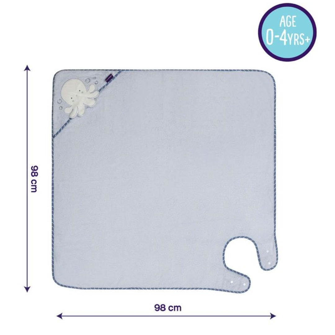 ClevaMama Bamboo Apron Bath Towel Blue