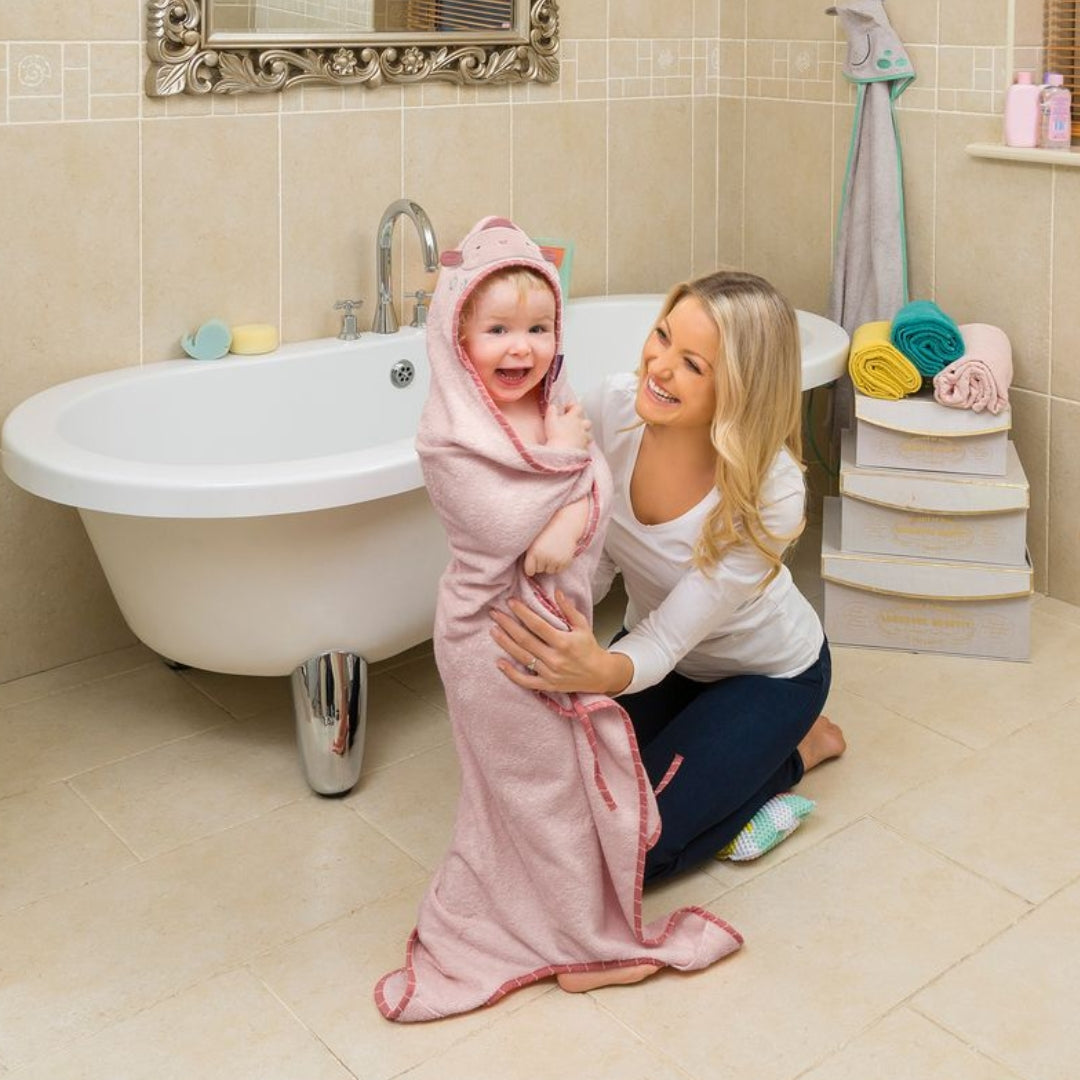 ClevaMama Bamboo Apron Bath Towel Pink