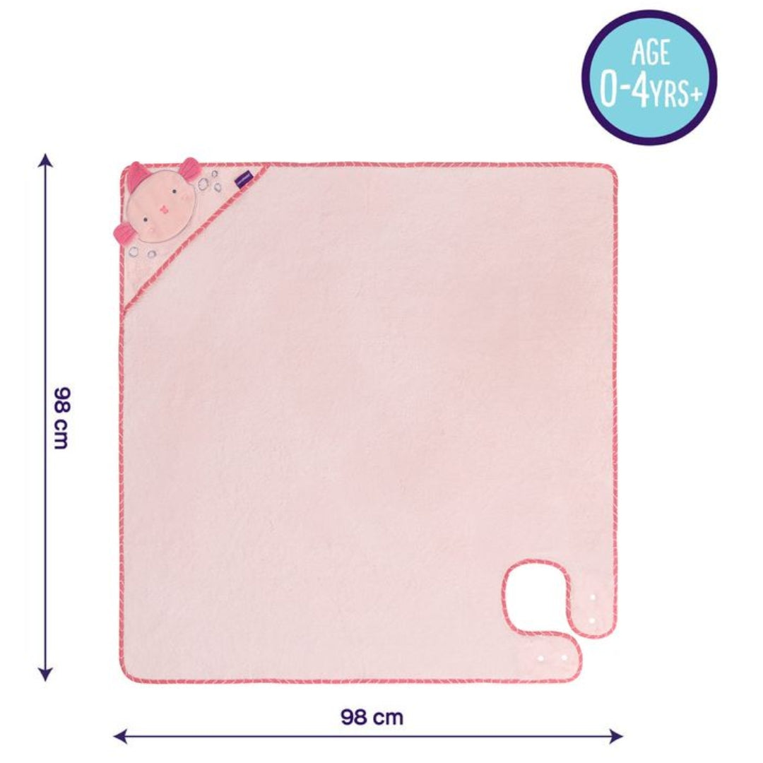 ClevaMama Bamboo Apron Bath Towel Pink