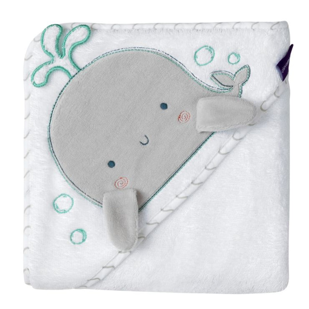 ClevaMama Bamboo Apron Bath Towel White/Grey