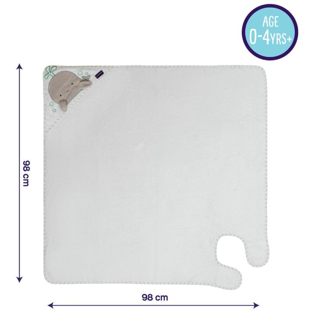 ClevaMama Bamboo Apron Bath Towel White/Grey