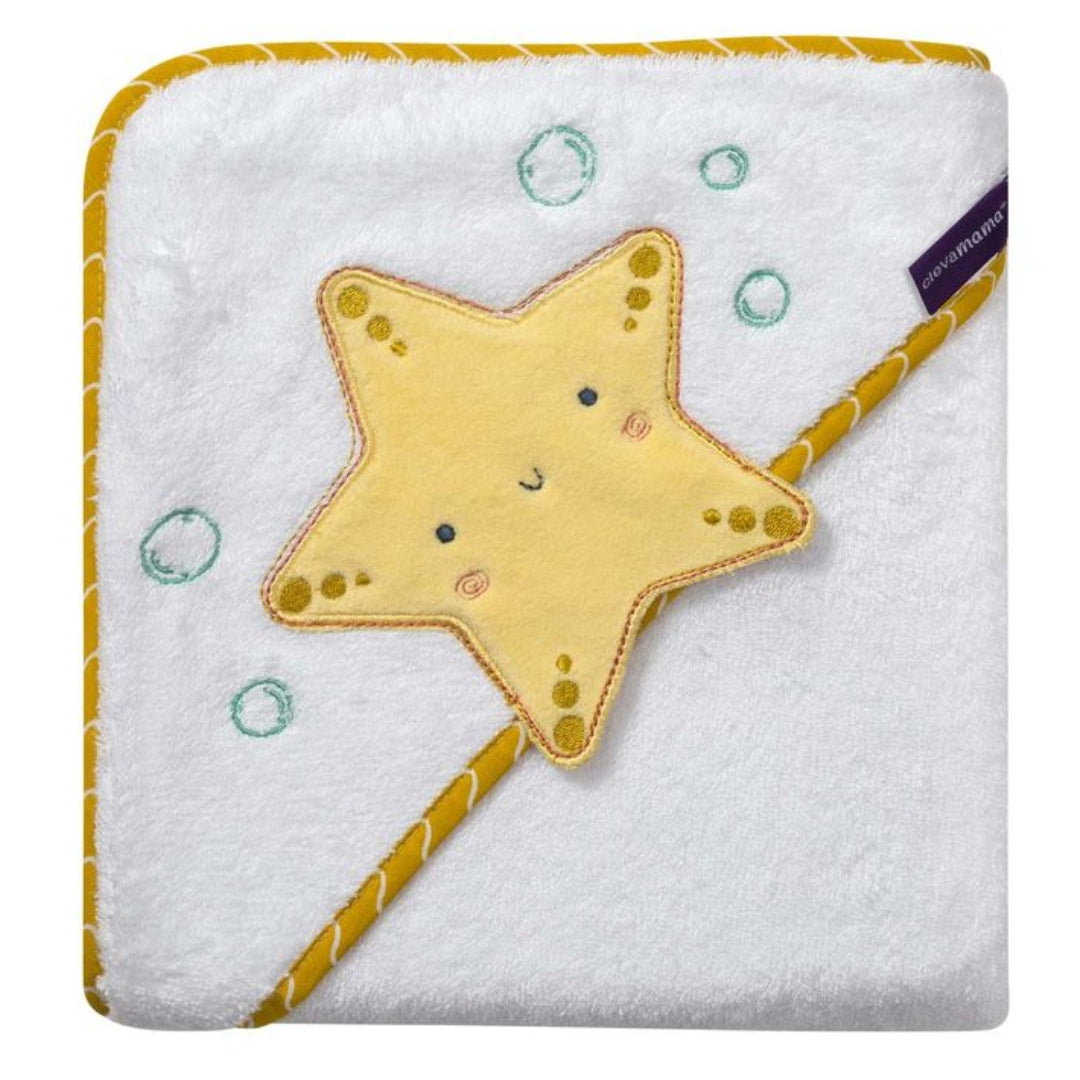 ClevaMama Bamboo Apron Bath Towel White/Honey