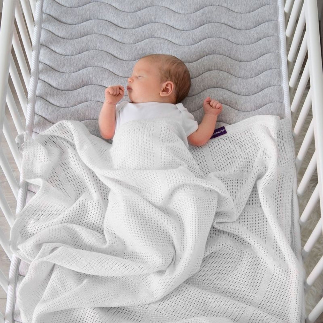 ClevaMama Cellular Blanket Cot/Cot Bed 120x140cm White