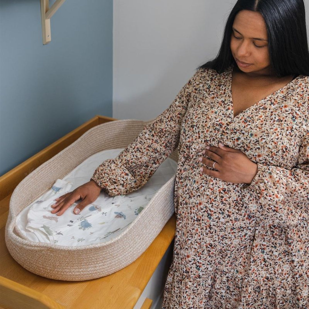 ClevaMama Changing Basket with Quilted Waterproof Mat
