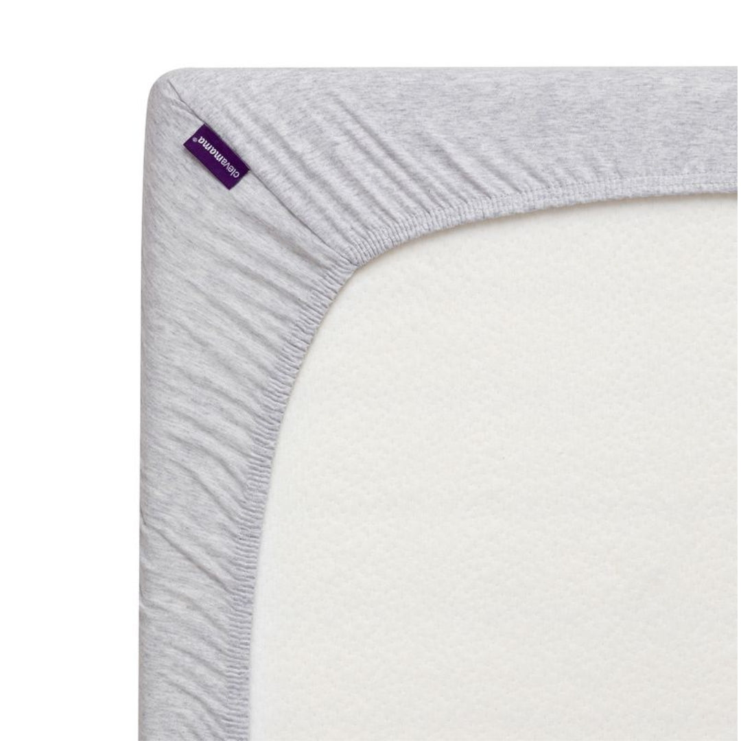 ClevaMama Jersey Cotton Fitted Sheets One Size Cot & Cot Bed 2pk Melange Grey